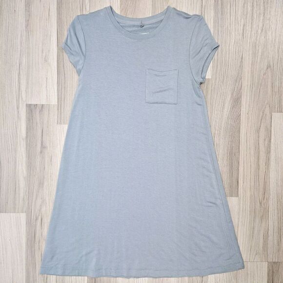 LOU & GREY Womens Blue Gray Solid Shirt Dress Size XS - Picture 2 of 9